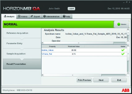ABB Horizon MB QA 軟體操作介面